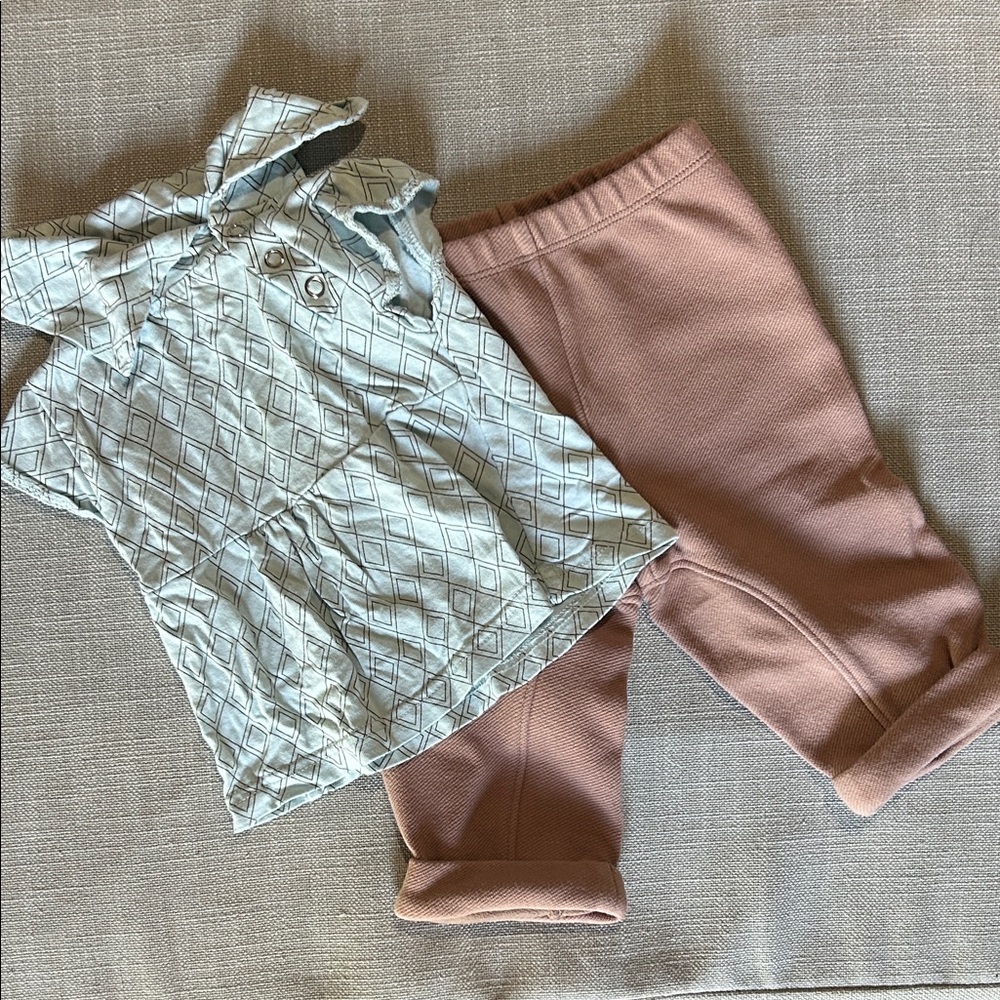 Diamond Patterned Top and Pink Pants Set